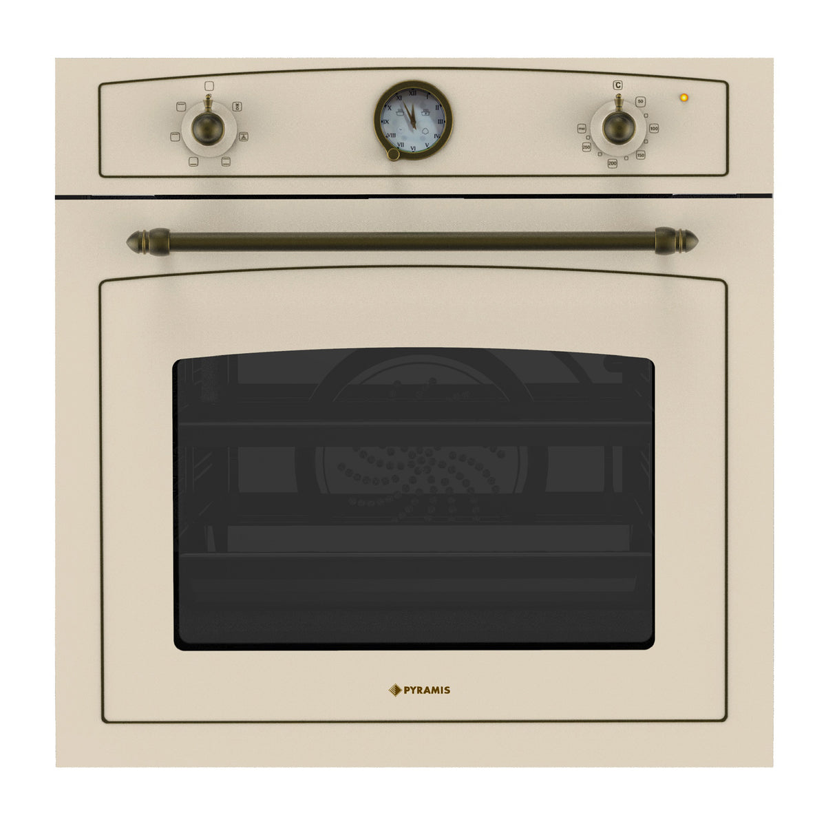 Cuptor electric Pyramis 60IN 8070, 6 functii, clasa A, volum 64 litri, timer electronic, finisaj rustic