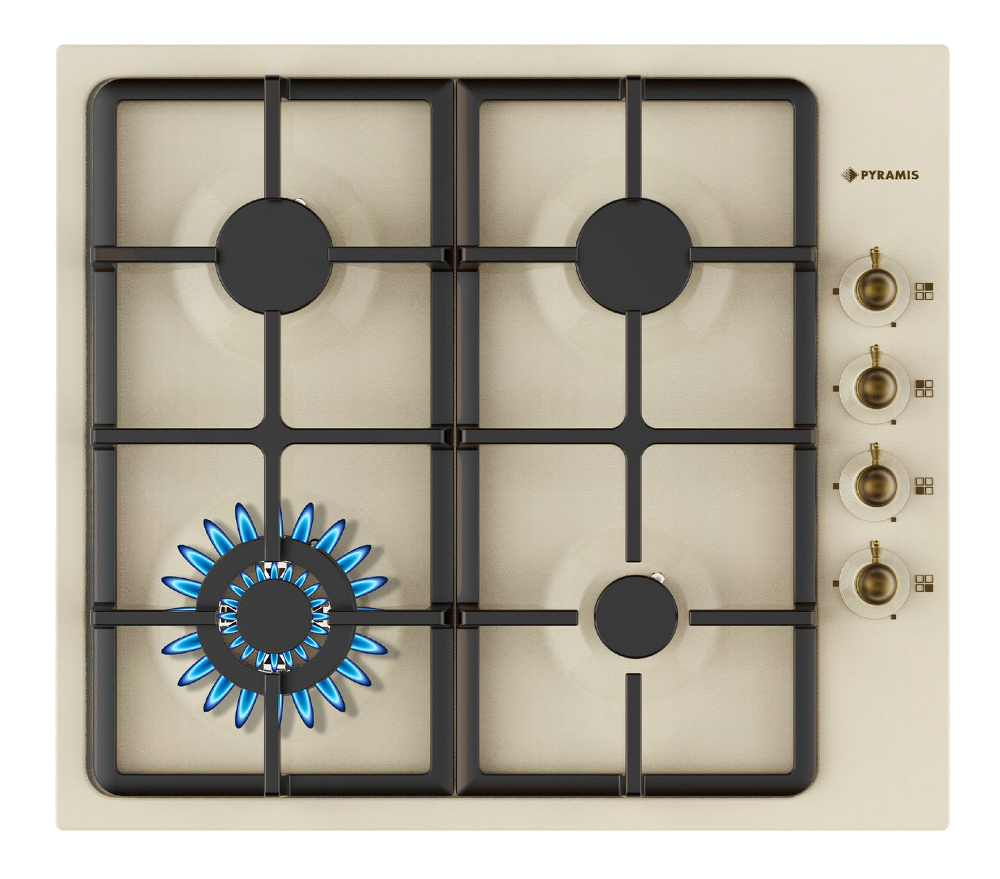 Set Rustic Pyramis 8070, cuptor electiric 6 functii, clasa A, volum 64 litri, ceas analog si plita gaz, wok, gratare fonta, finisaj antichizat