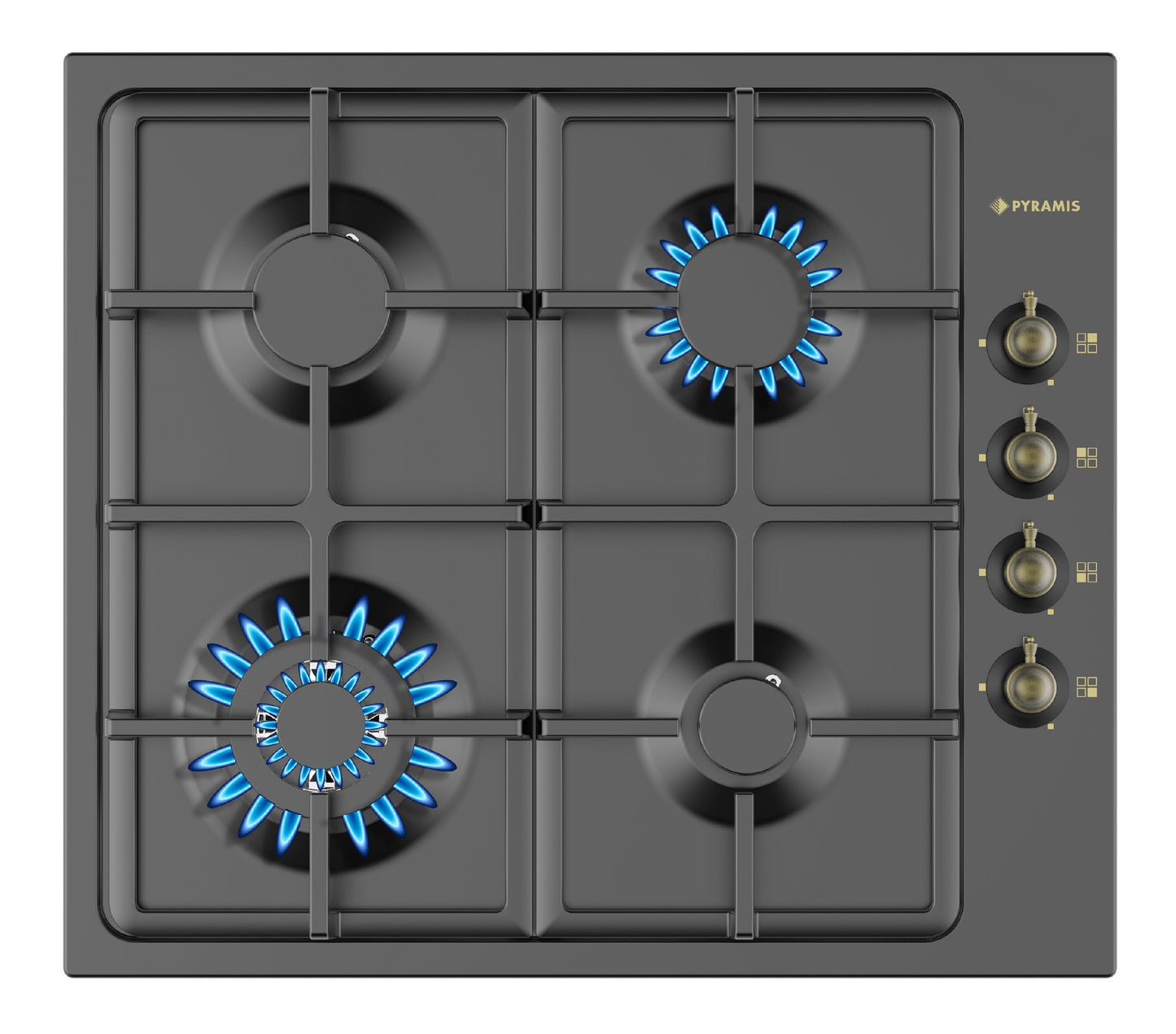 Set Rustic Pyramis 8070, cuptor electiric 6 functii, clasa A, volum 64 litri, ceas analog si plita gaz, wok, gratare fonta, finisaj antichizat