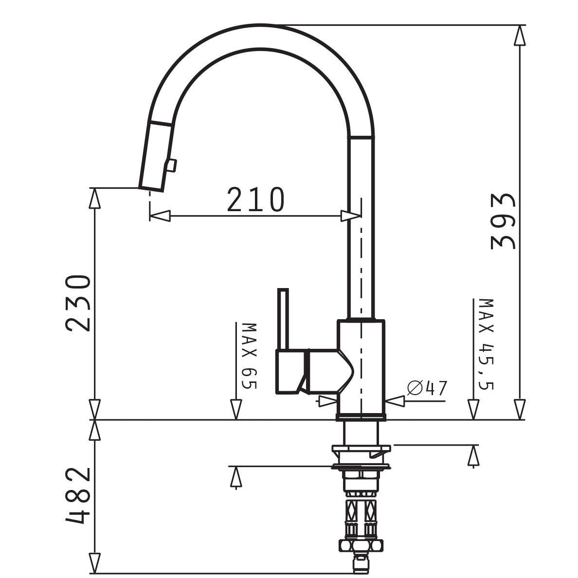 Baterie bucatarie Pyramis AMADA Crom - EpicHome.ro