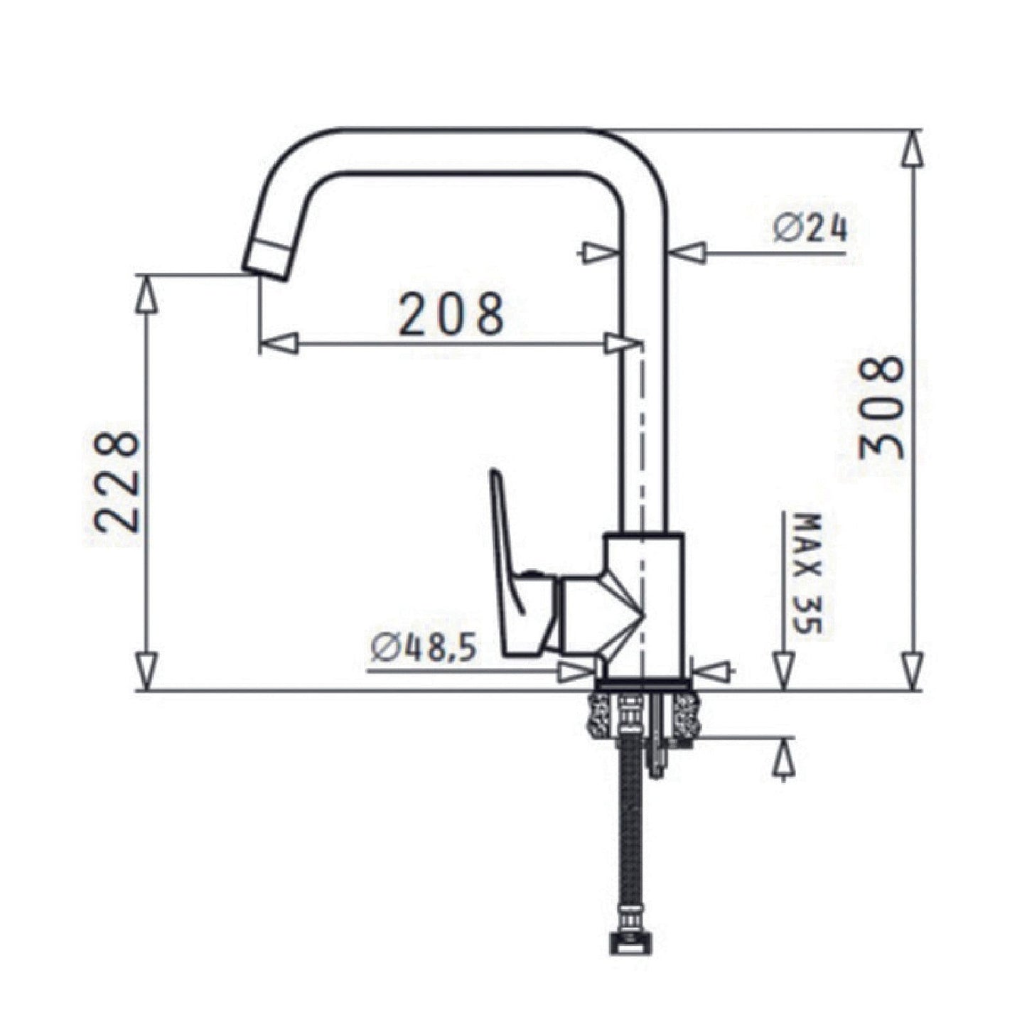 Baterie bucatarie Pyramis DANIELE crom - EpicHome