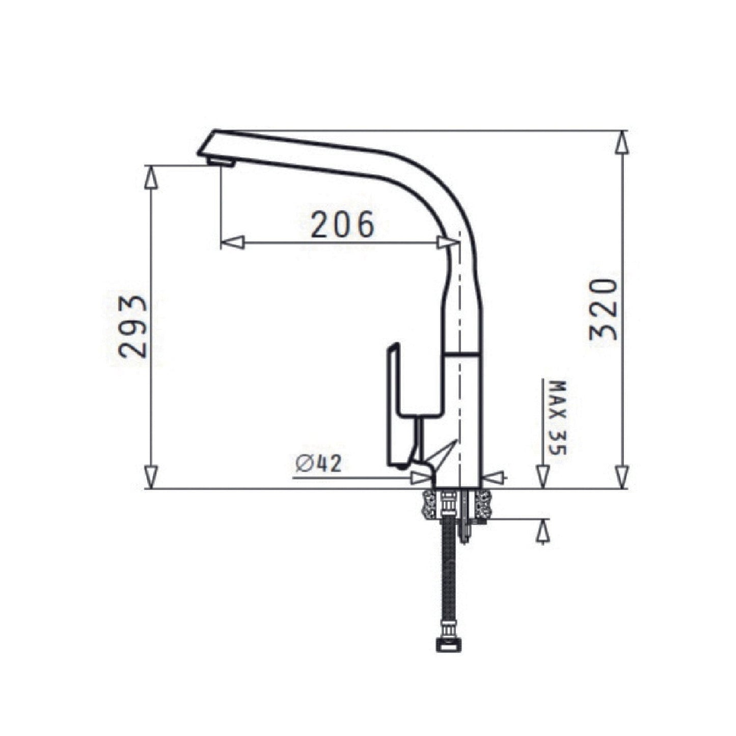 Baterie bucatarie Pyramis MERCURIO crom - EpicHome