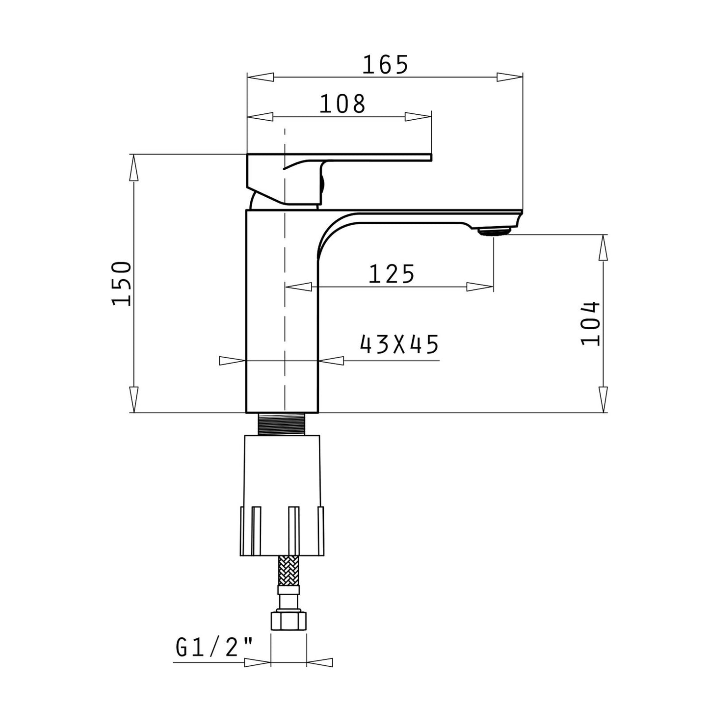 Baterie lavoar Pyramis ARONA, finisaj cromat, cartus cu disc ceramic - EpicHome.ro