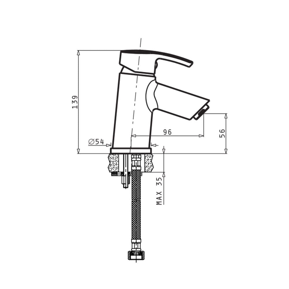 Baterie lavoar Pyramis DELICATO, finisaj cromat, cartus cu disc ceramic - EpicHome.ro