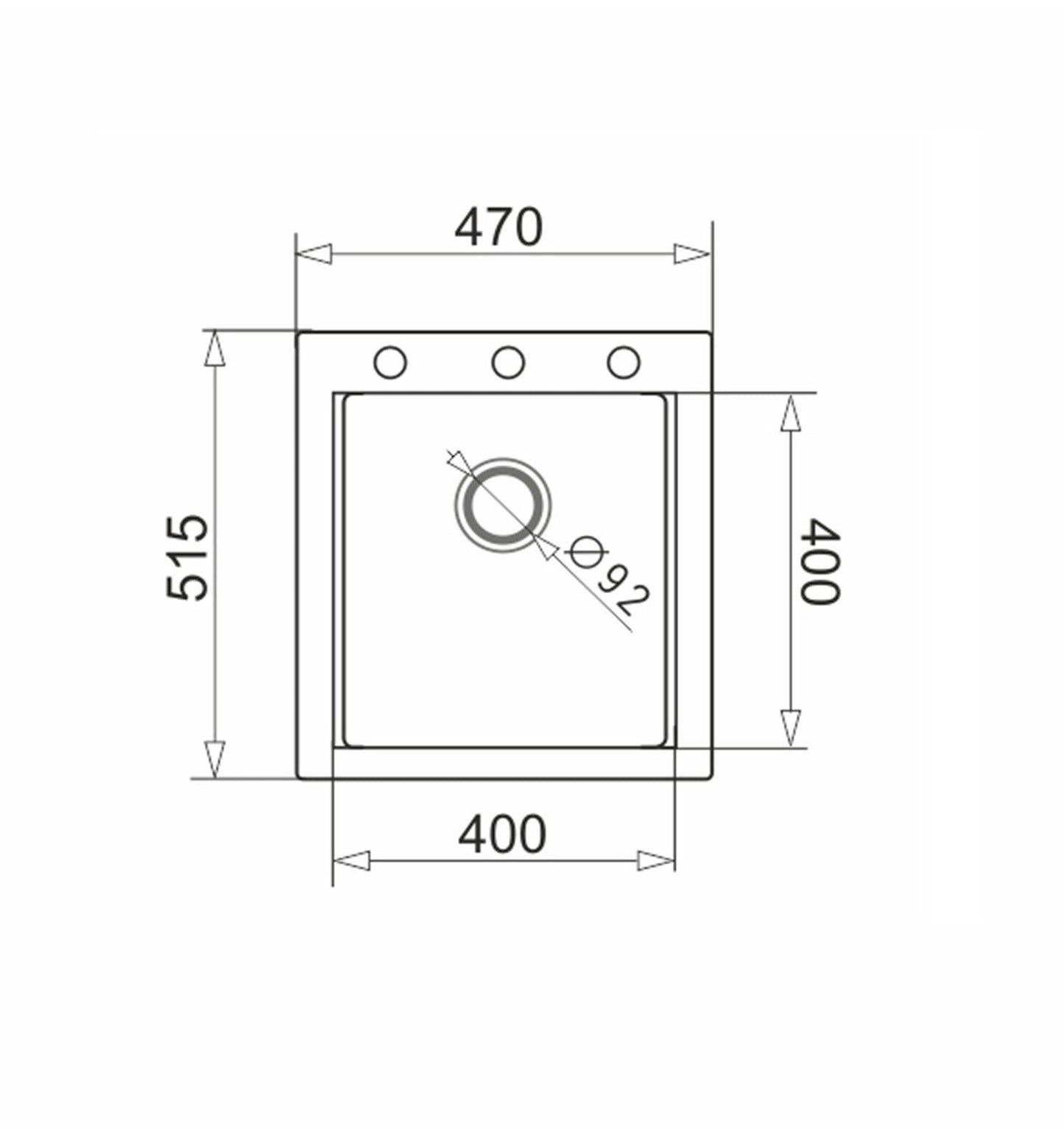 Chiuveta granit Pyramis SIROS 47x51,5 1B - EpicHome.ro