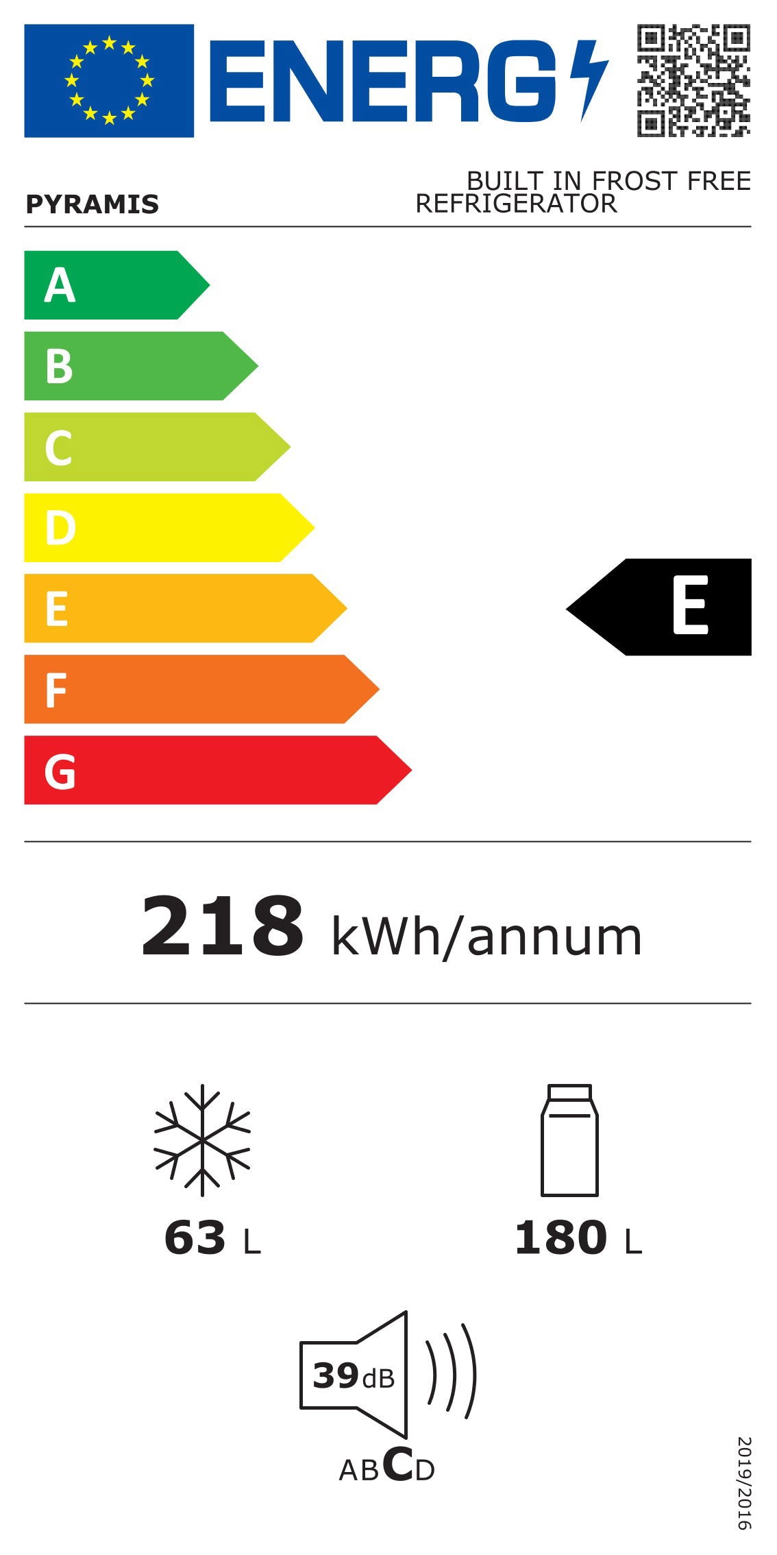 Combina frigorifica incorporabil Pyramis VE27RO61, FROST FREE, clasa E, capacitate totala 243 litri - EpicHome.ro