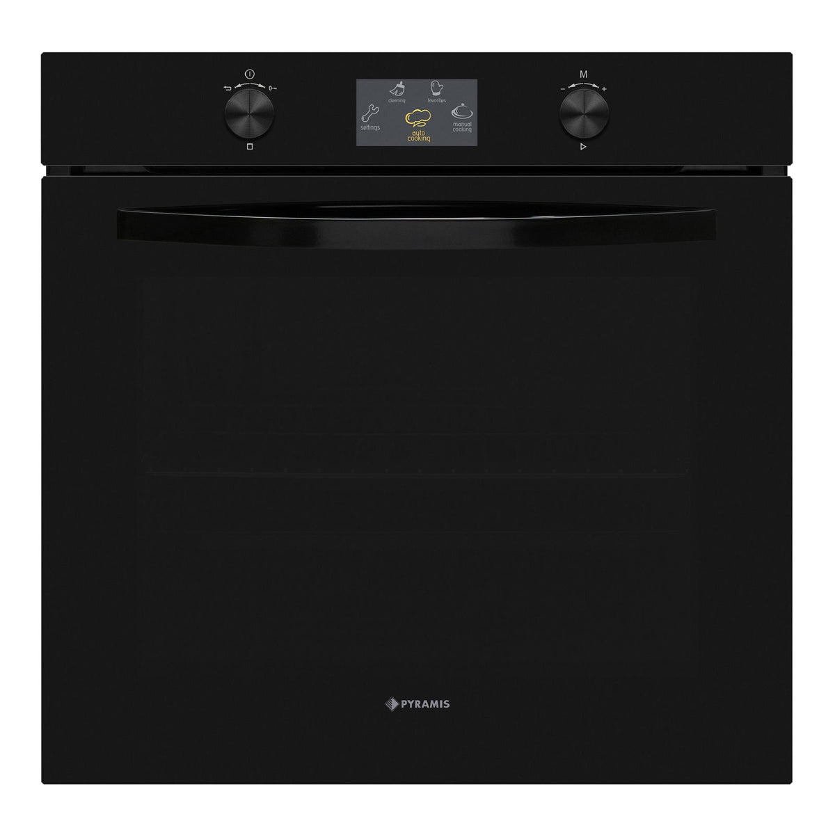 Cuptor electric Pyramis 6OIN BO112V Full Black Glass, 9 functii, moduri automate de gatit, clasa A, 78 litri, Touch control - EpicHome.ro