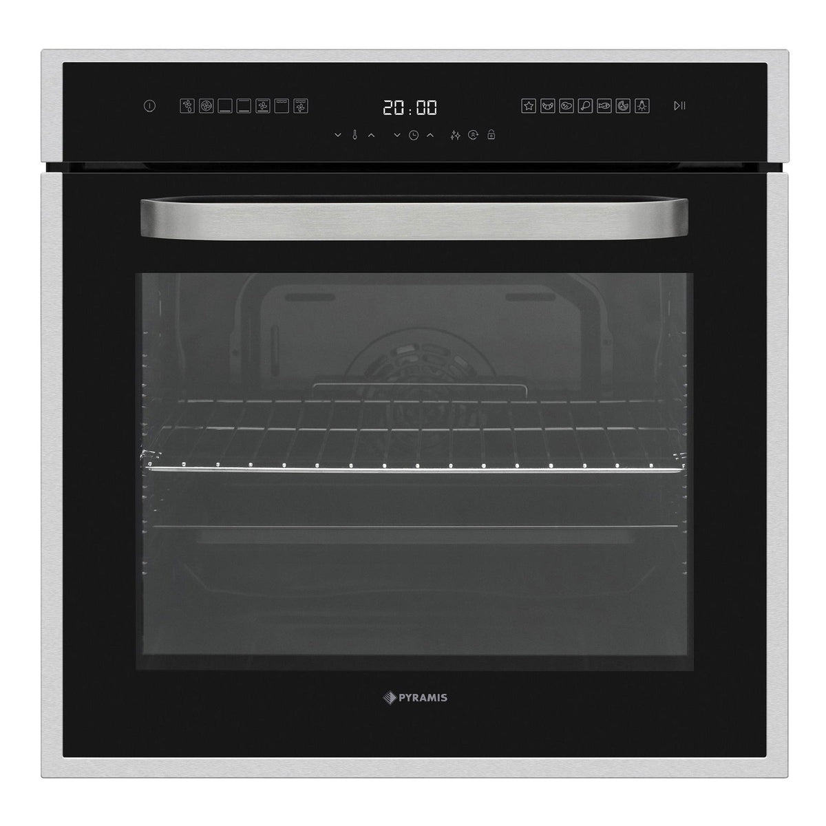 Cuptor electric Pyramis 6OIN BO113V Inox & Black Glass, 9 functii, moduri automate de gatit, clasa A, 78 litri, Touch control - EpicHome.ro