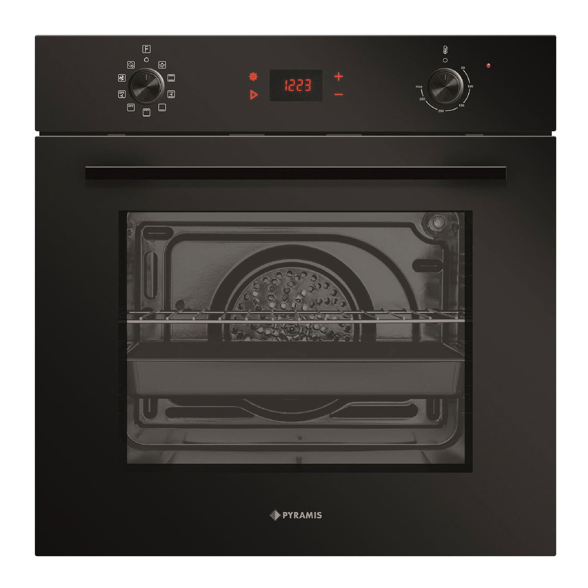 Cuptor electric Pyramis 731065 PKLED, 9 functii, clasa A, 73 litri, Soft Close, timer electronic, butoane retractabile - EpicHome.ro
