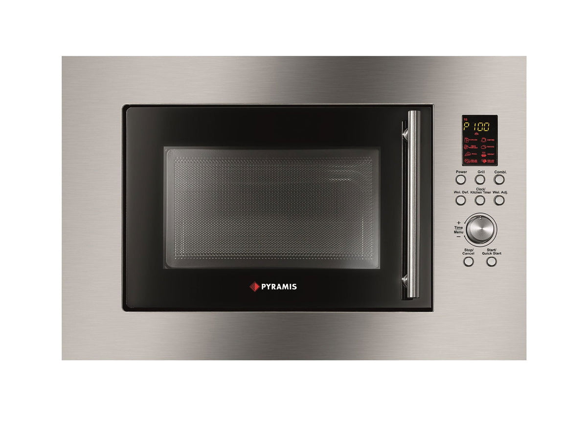 Cuptor microunde incorporabil Pyramis 30 Inox, 23 litri, 900 W, 8 func?ii automate, 595x390x395mm - EpicHome.ro