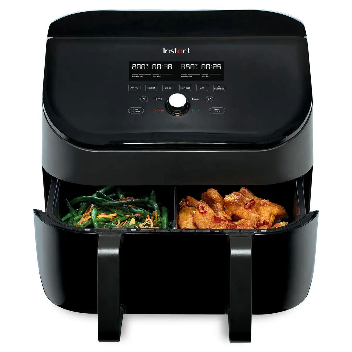 Friteuza cu aer cald InstantPot Frit Vortex Plus VersaZone, 9 l, 1700 W, 6 programe, Control tactil (Negru) - EpicHome