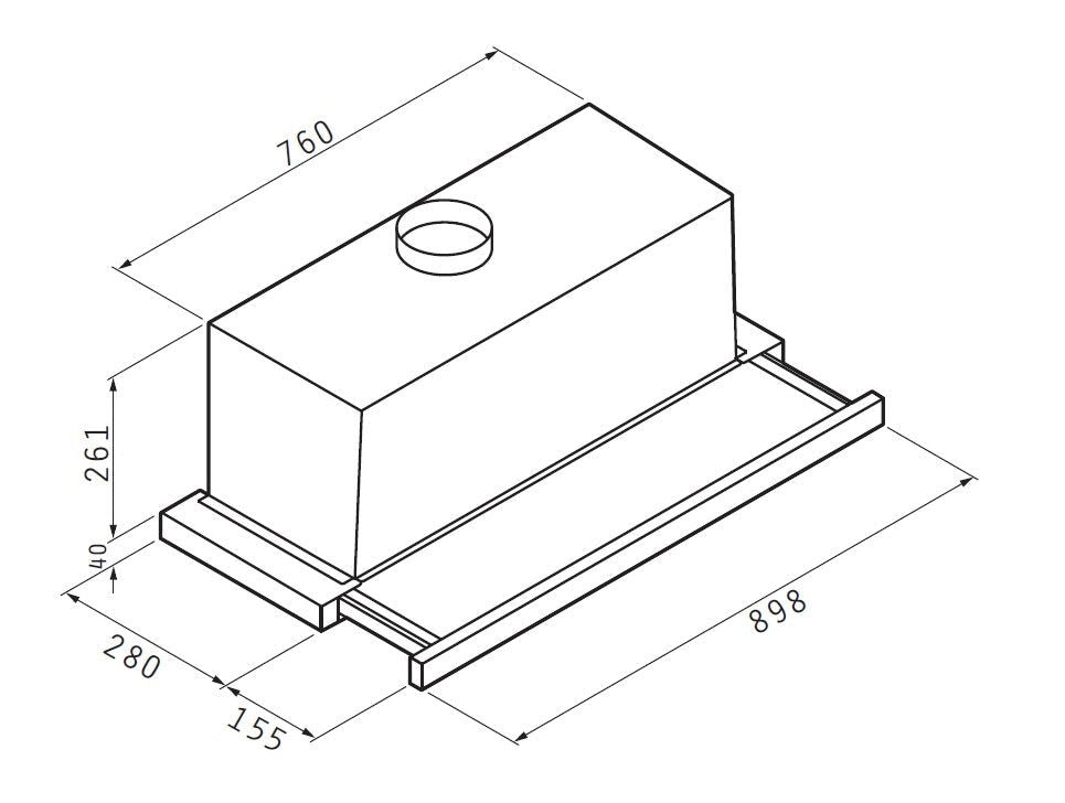 Hota telescopica Pyramis ELITELINE Inox, Turbo, 1 motor, 581m³h, 90cm - EpicHome.ro