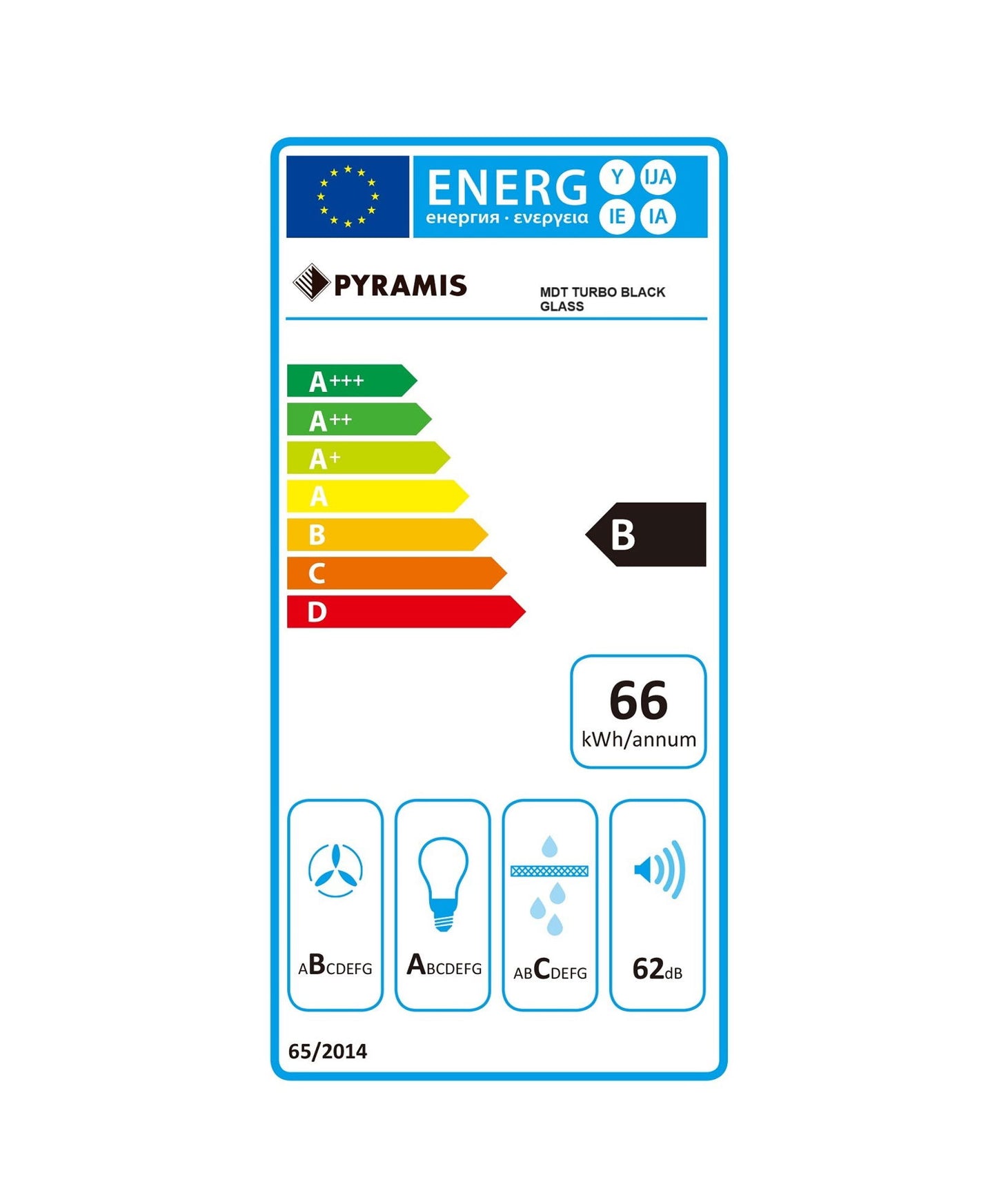 Hota telescopica Pyramis Premium Power MDT, Soft Touch, Inox, 1 motor Turbo, 573m³h, 60cm - EpicHome.ro