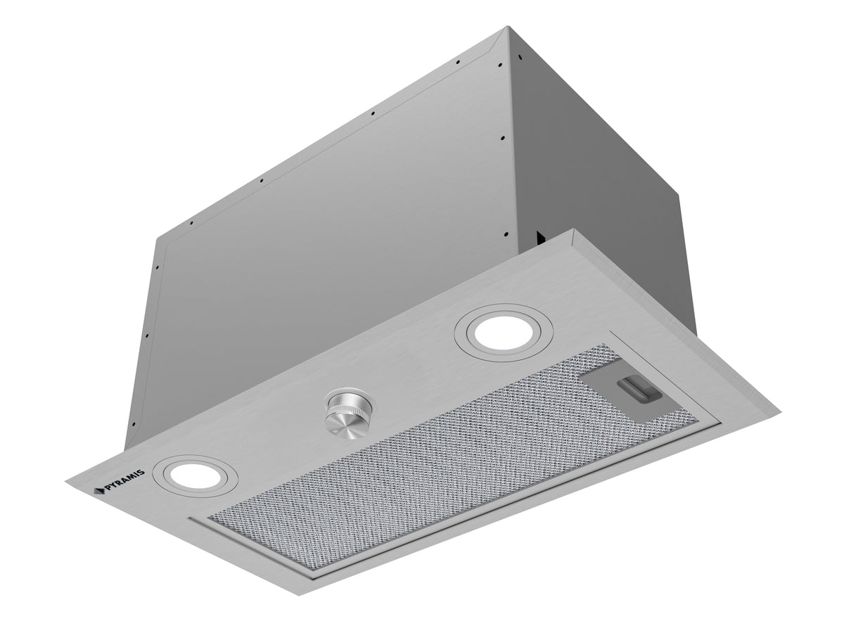 Hota total incorporabila Pyramis MD Inox Knob, 1 motor, putere de absorbtie maxima 618mc/h, 52cm
