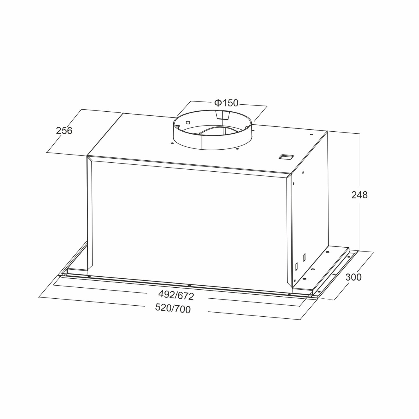 Hota total incorporabila Pyramis MD, 1 motor, putere de absorbtie maxima 618mc/h, 52cm, Touch control, finisaj sticla neagra