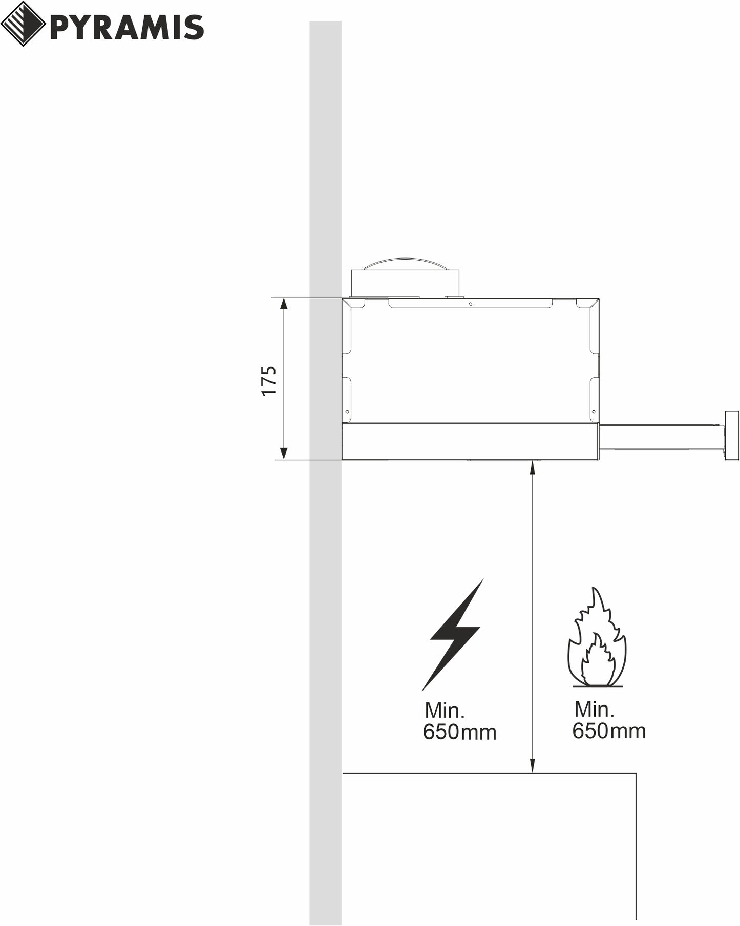 Hota telescopica Pyramis Sliging 1390 1MT, 1 motor, 207m³h, 60cm