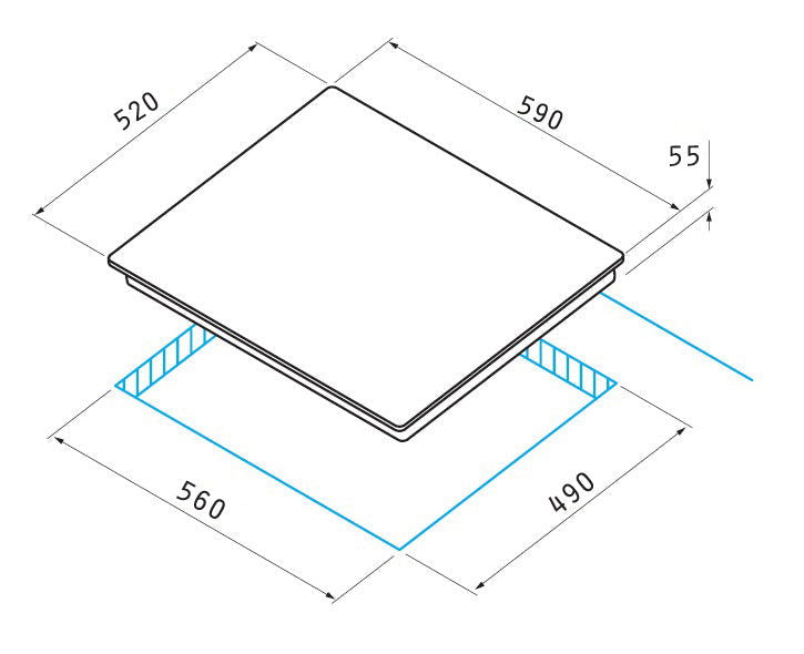 Plita gaz Pyramis Smartline SH 740, Inox, Wok, Gratare emailate, 59x52 cm - EpicHome.ro