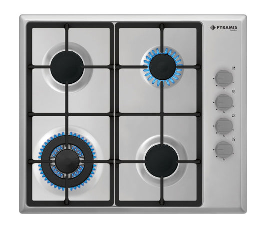 Plita gaz Pyramis Smartline SH 760, Inox, Wok, Gratare fonta, 59x52 cm - EpicHome.ro