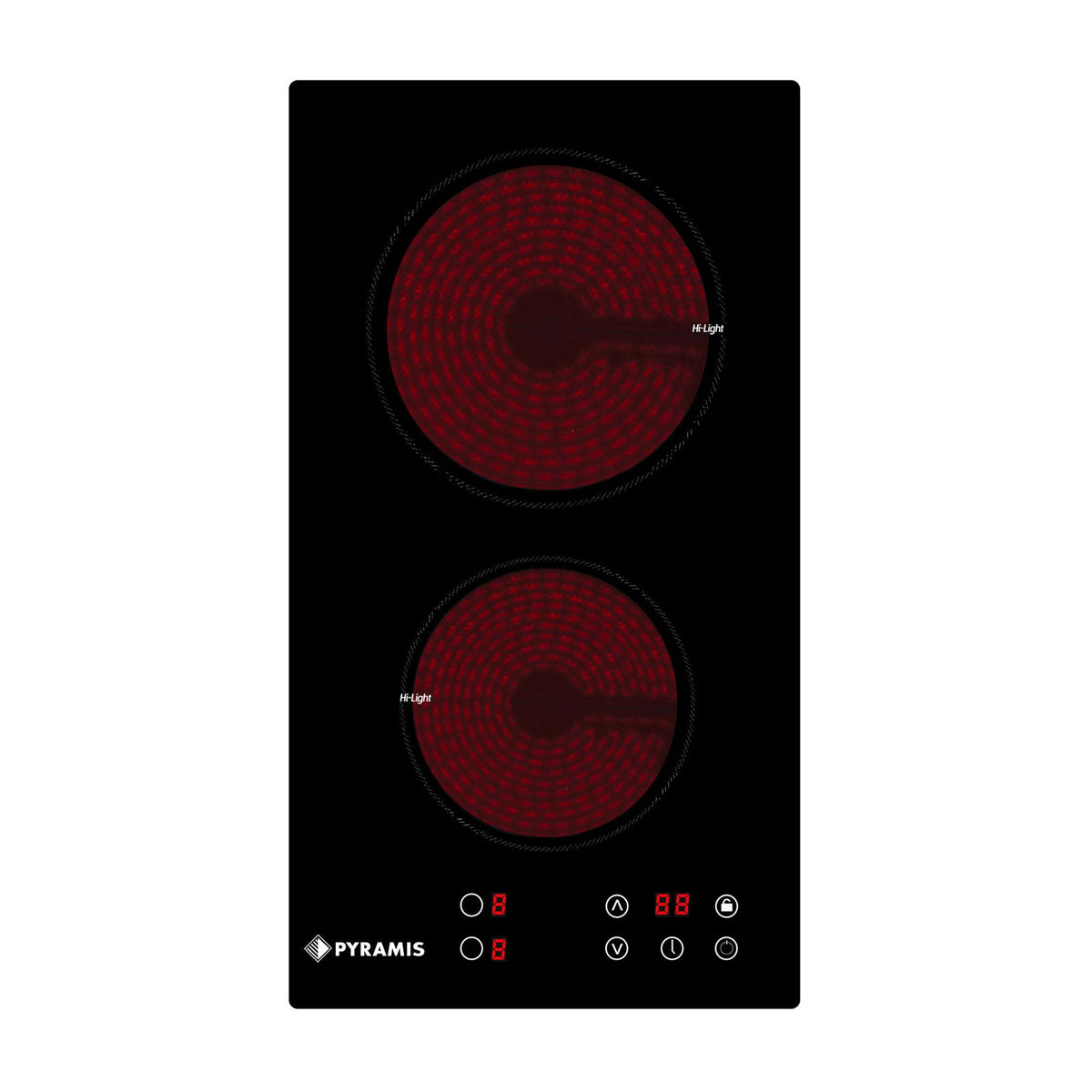 Plita vitroceramica domino Pyramis 29HL310, 2 zone de gatit, 9 trepte de putere, 29x51 cm - EpicHome.ro