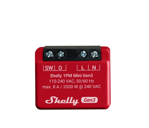 Releu inteligent Shelly 1PM Mini GEN3, 1 canal, 8A - EpicHome