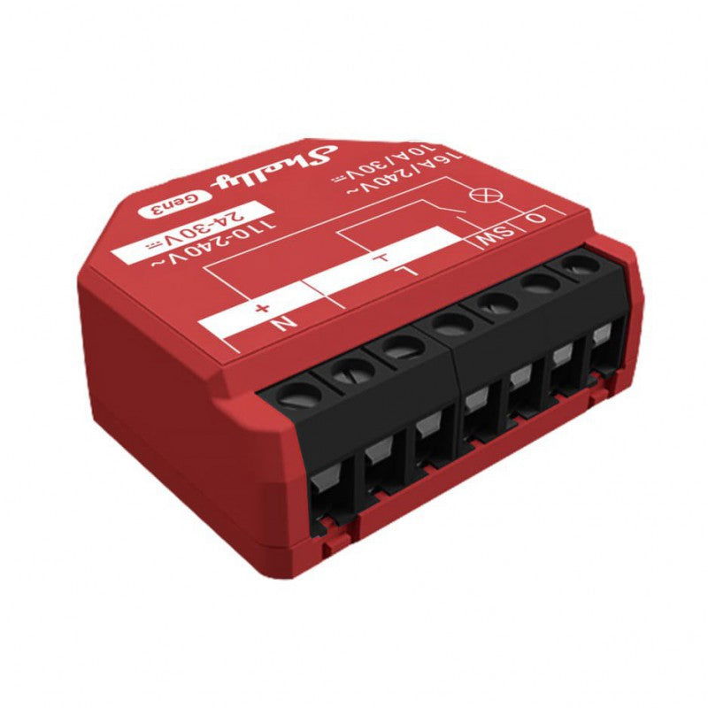 Releu smart Shelly 1PM GEN3, 1 canal, 16A, WiFi, functie de monitorizare consum - EpicHome.ro