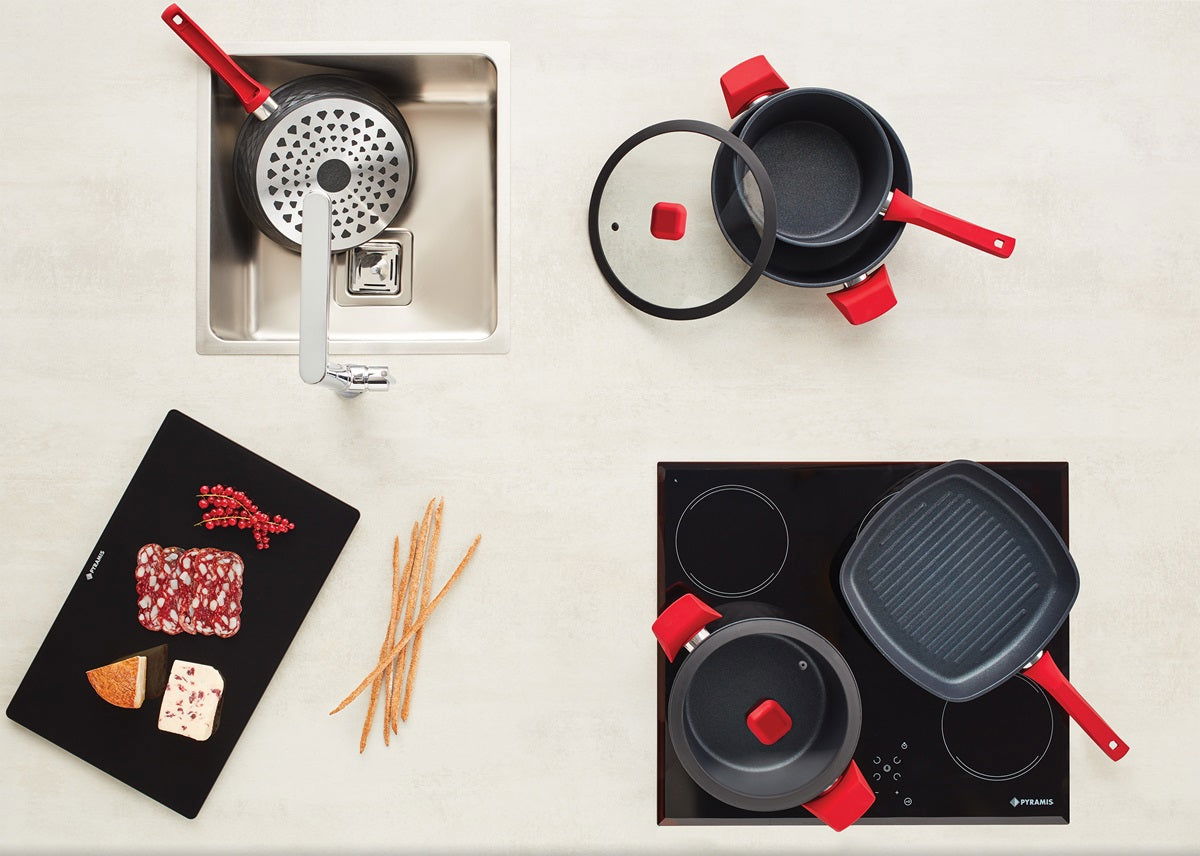 Sosiera aliminiu Pyramis RED DIAMOND 18cm - EpicHome