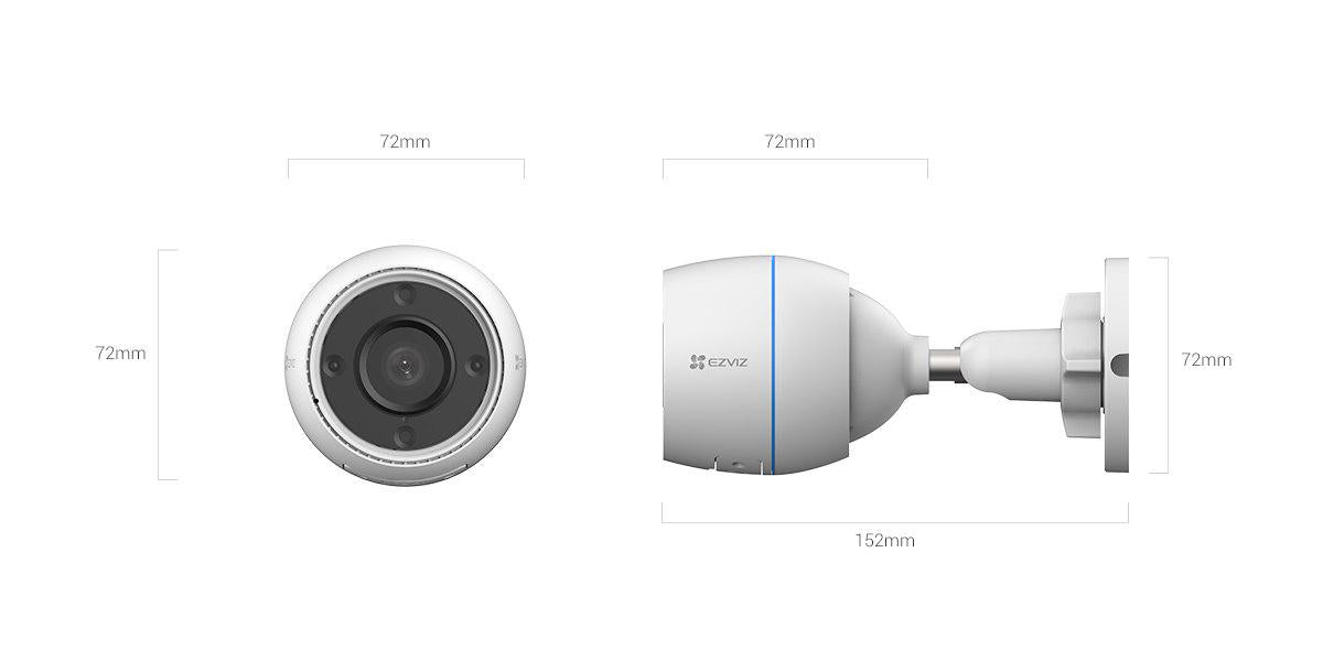 EZVIZ CS-H3 Camera WiFi Exterior 3MP 2.8mm IR 30m IP67 Viziune Nocturnă