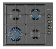 Plita gaz Pyramis 60KF 870, finisaj Rustic, wok, gratare fonta, 59x52cm