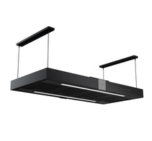 Hota decor insula Pyramis ERN1049, Control cu telecomanda, putere de absorbtie 945mc/h, 1 motor turbo, 130cm, finisaj sticla neagra