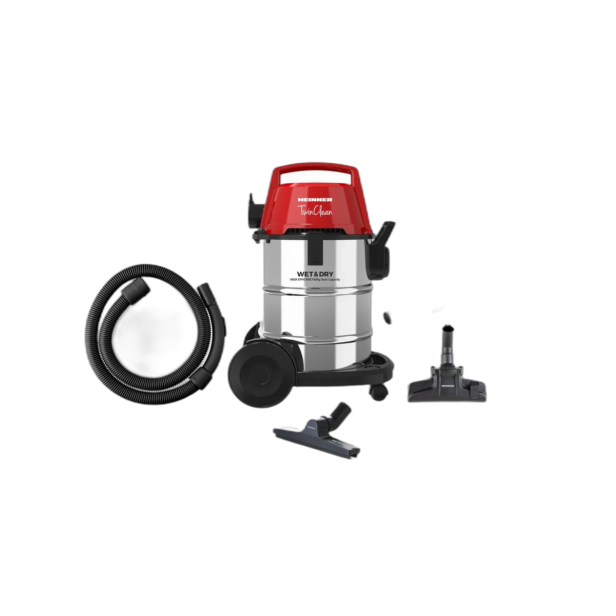 Aspirator multifunctional umed & uscat Heinner TwinClean HVC-MWD1400RD, 1400 W, 21 l capacitate, 6 l sac textil, functie suflare, filtru Hepa