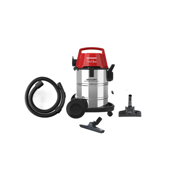 Aspirator multifunctional umed & uscat Heinner TwinClean HVC-MWD1400RD, 1400 W, 21 l capacitate, 6 l sac textil, functie suflare, filtru Hepa