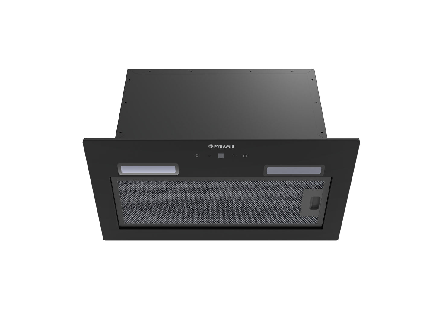 Hota total incorporabila Pyramis MD, 1 motor, putere de absorbtie maxima 618mc/h, 52cm, Touch control, finisaj sticla neagra