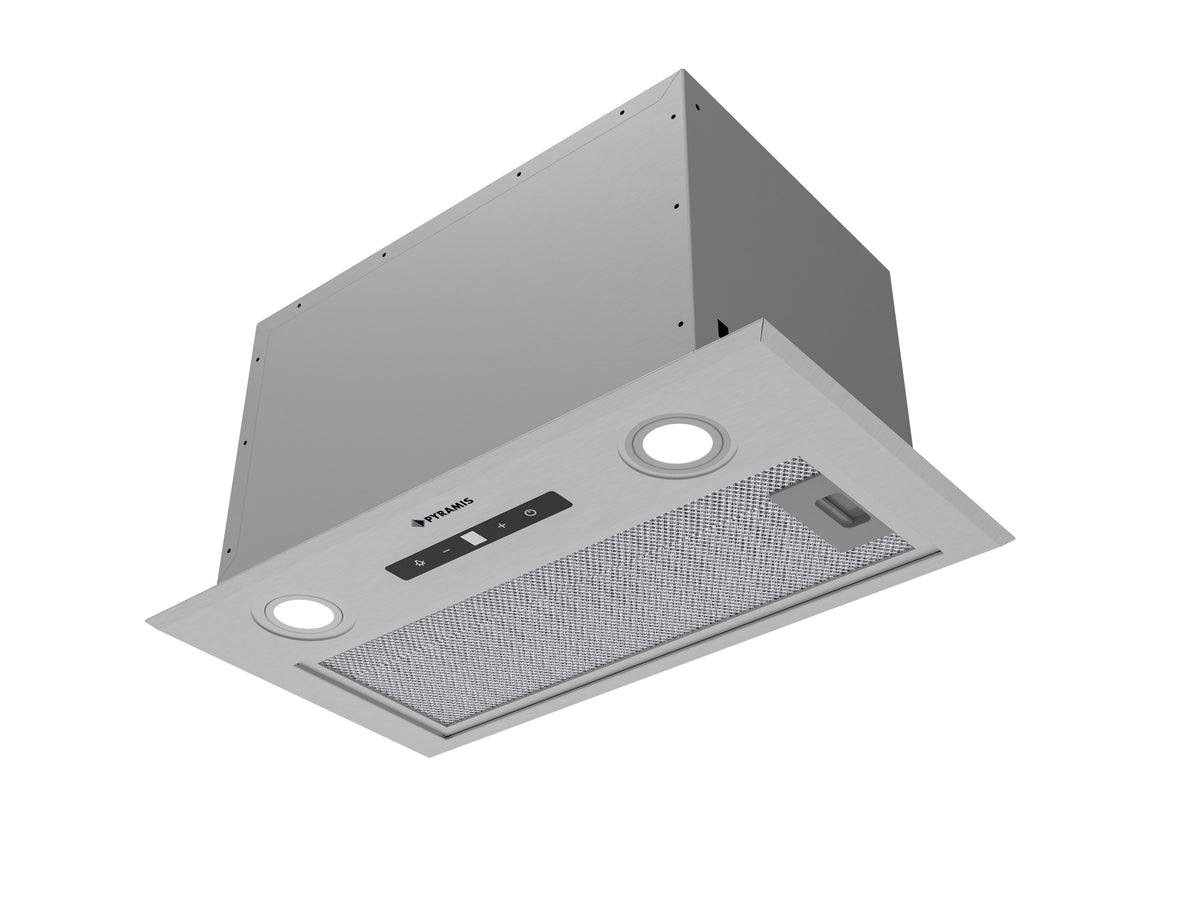 Hota total incorporabila Pyramis MD, 1 motor, putere de absorbtie maxima 618mc/h, 52cm, Touch control, finisaj inox