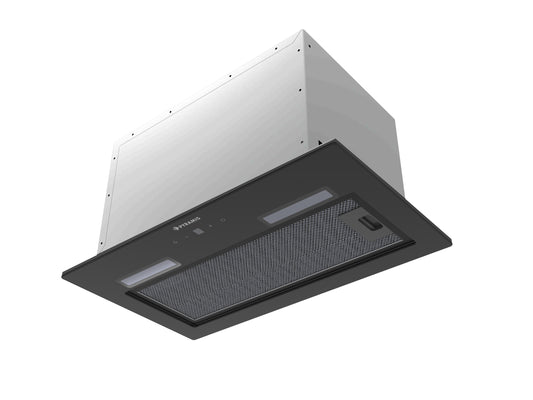 Hota total incorporabila Pyramis MD, 1 motor, putere de absorbtie maxima 618mc/h, 52cm, Touch control, finisaj sticla neagra