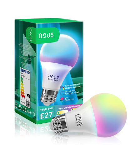 Bec Inteligent cu LED Nous P3, E27, RGB, 810 lm, 9W, WiFi - EpicHome.ro
