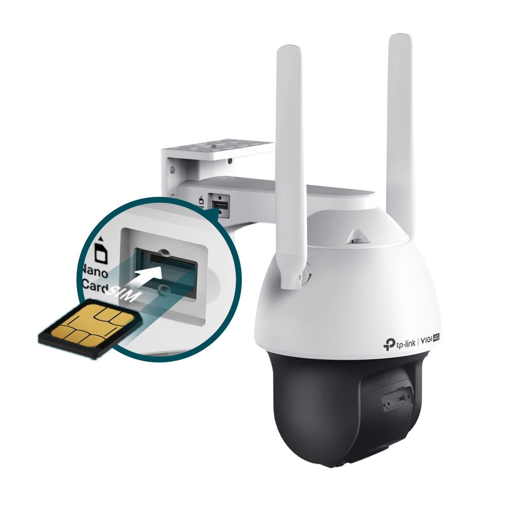 Camera supraveghere IP Speed Dome PT GSM 4G TP-LINK Full Color VIGI C540-4G, 4 MP, 4 mm, IR/lumina alba 30 m, detectie si clasificare om/vehicul, slot card, vizualizare de pe telefon, microfon/difuzor, active defense, auto tracking - EpicHome