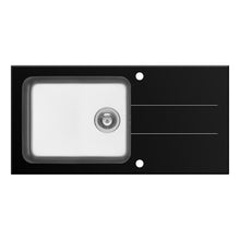 Chiuveta Pyramis CONCERTO 100x50 1B 1D Black Glass & Inox - EpicHome.ro