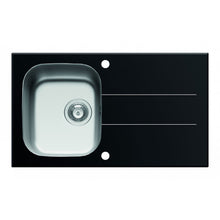 Chiuveta Pyramis CONCERTO 850x50 1B 1D Black Glass & Inox - EpicHome.ro
