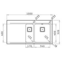 Chiuveta bucatarie inox Pyramis OLYNTHOS 100x52cm - EpicHome