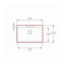 Chiuveta soft compozit Pyramis SQUARE 76x50cm - EpicHome.ro