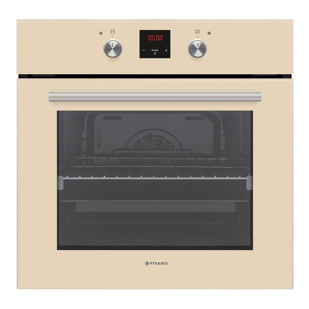 Cuptor electric Pyramis 60IN 2011 Beige Glass PP, 9 functii, clasa A, 69 litri, Rotisor, Soft Close, butoane retractabile - EpicHome.ro