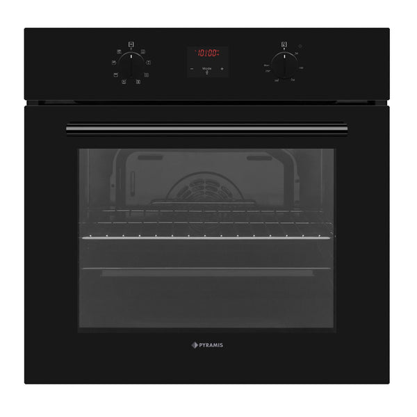 Cuptor electric Pyramis 60IN 80102 Full Black Glass, 8 functii, clasa A, 69 litri, timer electronic, butoane rotative - EpicHome.ro