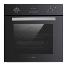 Cuptor electric Pyramis 60IN 8060 Black Glass, 6 functii, clasa A, 64 litri, timer electronic, butoane rotative - EpicHome.ro