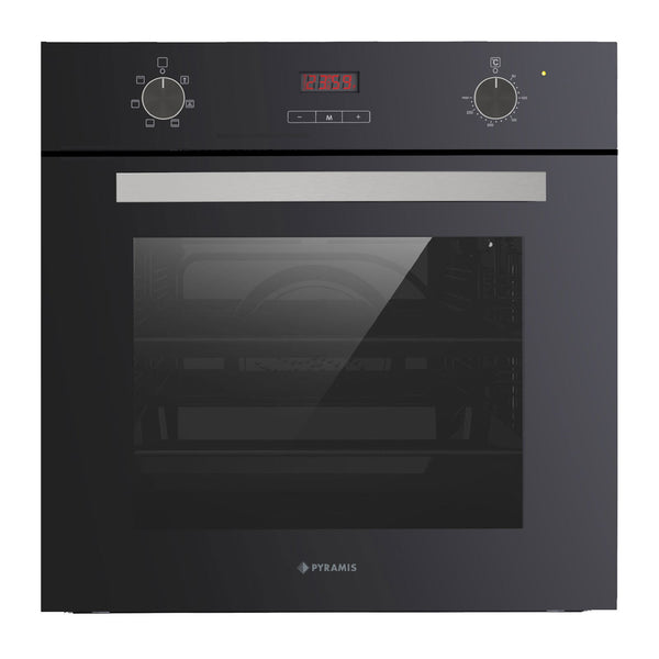 Cuptor electric Pyramis 60IN 8060 Black Glass, 6 functii, clasa A, 64 litri, timer electronic, butoane rotative - EpicHome.ro