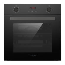 Cuptor electric Pyramis 60IN 8061 Full Black Glass, 8 functii, clasa A, 64 litri, Rotisor, Soft Close, butoane retractabile - EpicHome.ro