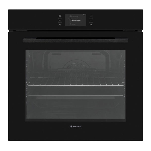 Cuptor electric Pyramis 6OIN BO105V Full Black Glass, 9 functii, moduri automate de gatit, clasa A, 78 litri, Touch control - EpicHome.ro