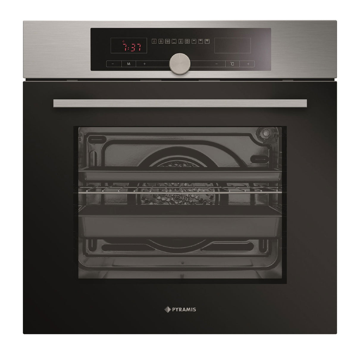 Cuptor electric Pyramis 732240 CKLED Inox, 9 functii, clasa A, 73 litri, Soft Close, Cool touch, Touch control si buton navigator - EpicHome.ro