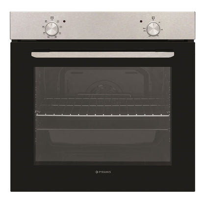Cuptor electric Pyramis PO78010008SIX Black Glass si Inox, 8 functii, clasa A, 78 litri, butoane rotative - EpicHome.ro