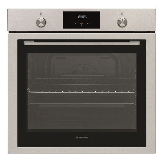 Cuptor electric Pyramis PO78042009PIX Inox, 9 functii, clasa A, volum 78 litri, timer digital, Soft Close, butoane retractabile - EpicHome.ro