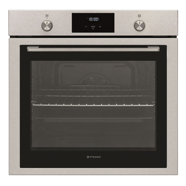 Cuptor electric Pyramis PO78042009PIX Inox, 9 functii, clasa A, volum 78 litri, timer digital, Soft Close, butoane retractabile - EpicHome.ro